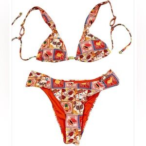 👙NWT Ruched Bikini Set-Coco Fauna Brazil by Escape to Paradise M⛱️